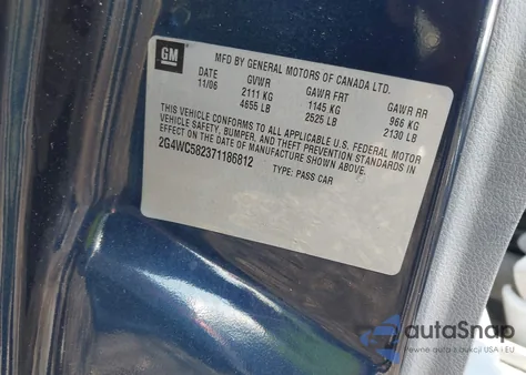 2007 Buick Lacrosse Cx z USA, uszkodzony, nr VIN 2G4WC582371186812